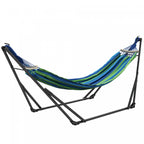 Outsunny Foldable Hammock Stand W/ Hammock, 2-in-1 Portable Hammock, Blue|Outsunny Support De Hamac Pliable Avec Hamac, Hamac Portable 2 En 1, Bleu