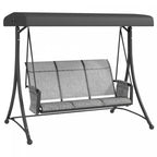 Outsunny 3 Person Outdoor Porch Swing Chair W/ Adjustable Canopy, Black|Outsunny Balancoire D'exterieur Pour 3 Personnes Avec Auvent Reglable, Noir