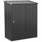 Outsunny 5' X 3' Outdoor Storage Shed, Steel Garden Shed With Single Lockable Door, Tool Storage Hou|Outsunny 5'x3' Abri De Jardin Exterieur En Acier Avec Porte Simple Gris