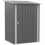Outsunny 3.3' X 3.4' Lean-to Garden Storage Shed, Outdoor Galvanized Steel Tool House With Lockable |Outsunny 3.3' X 3.4' Abri De Jardin Avec Porte Verrouillable Gris