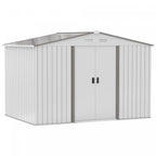 Outsunny 9' X 6' Garden Storage Shed With Floor Foundation, Metal Tool Storage House With Double Doo|Outsunny Abri De Rangement En Metal 9' X 6', Maison A Outils De Jardin