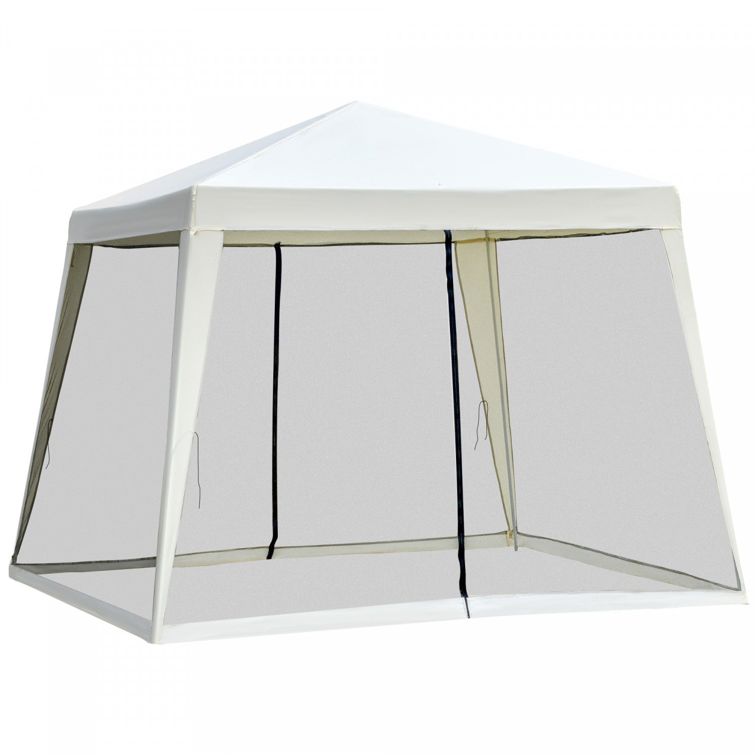 Outsunny 10x10ft Party Tent Canopy With Netting, Patio Screen House Slant Leg Outdoor Gazebo Sun Sha|Outsunny 10x10pi Gazebo Tente Avec Filet Patio Auvent Activite De Fete En Plein Air Pare-soleil Jard