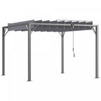 Outsunny 9.5' X 9.7' Outdoor Pergola With Retractable Roof, Aluminium Louvered Pergola Canopy, Patio|Outsunny Pergola Exterieure 9.5' X 9.7' Avec Toit Retractable, Auvent De Pergola A Persiennes En Alu