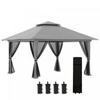 Outsunny 13' X 13' Pop Up Canopy With Mesh Sidewalls, Easy Up Canopy Tent Shelter With 2-tier Roof, |Outsunny 13' X 13' Pop Up Canopy With Mesh Sidewalls, Easy Up Canopy Tent Shelter With 2-tier Roof,