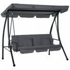 Outsunny Patio Swing Chair, 3 Person Convertible Hammock, Outdoor Lounge Bed, Cushioned With Tilt Ca|Outsunny Balancelle De Jardin 3 Places Convertible Lit Hamac Exterieur Patio Pare-soleil Inclinaison