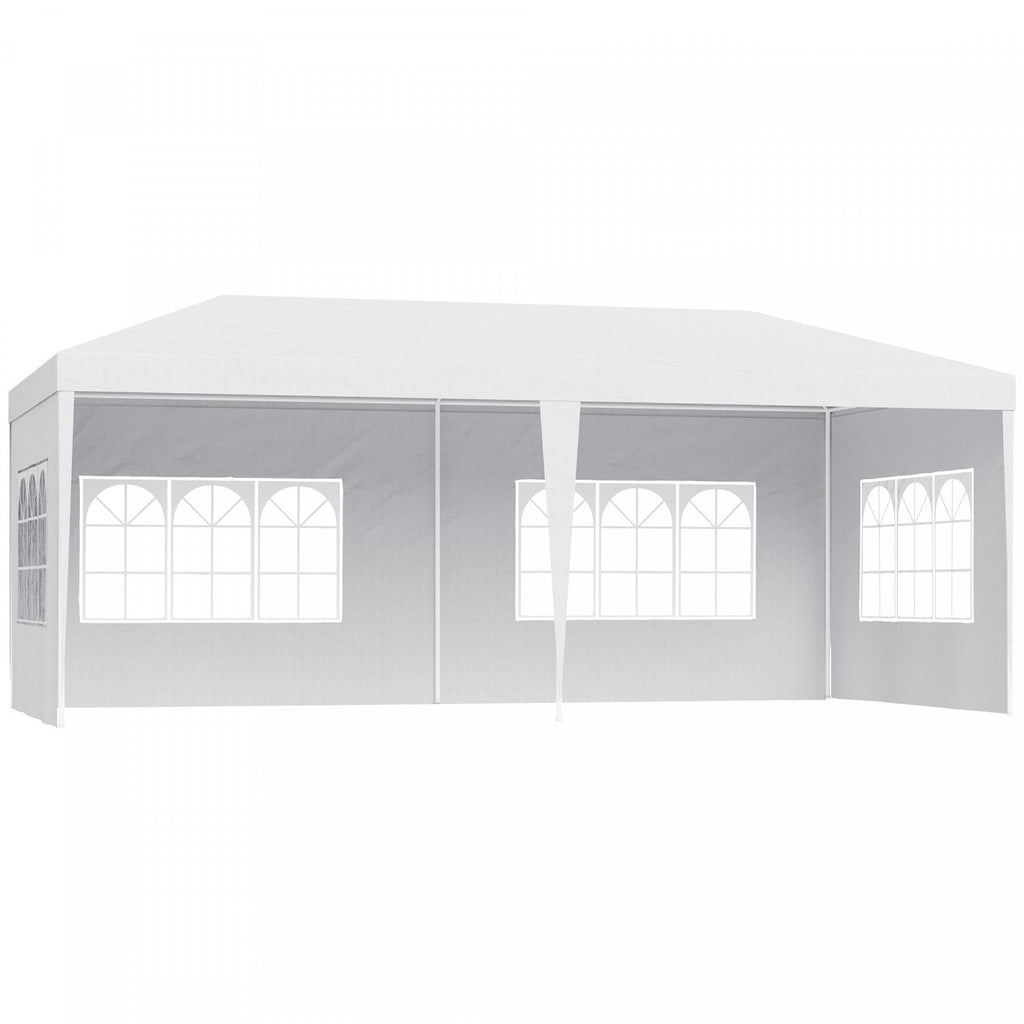 Outsunny 18.7' X 9.4' Party Tent, Portable Folding Wedding Tent, Garden Canopy Event Shelter, Outdoo|Outsunny Tente De Tonnelle De Fete 10' X 20', Tente De Mariage Pliante Portable, Abri D'evenement De