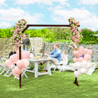 Outsunny 7ft Wedding Arch, Rectangular Wooden Arch For Ceremony, Dark Brown