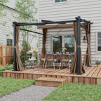 Outsunny 10' X 10' Metal Pergola W/ Retractable Canopy Roof, Coffee|Outsunny - Pergola Metallique Avec Toit Coulissant - Auvent De Pergola