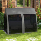 Outsunny 3-seat Outdoor Swing Chair, Chaise Lounger Bed W/ Canopy&netting|Outsunny Balancoire D'exterieur 3 Places, Balancoire De Porche, Gris