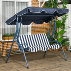 Outsunny 3-seat Patio Swing, Outdoor Swing With Adjustable Canopy|Outsunny Balancoire De Patio A 3 Places, Balancoire Avec Auvent Reglable