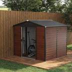 Outsunny 8' X 7' Outdoor Storage Shed, Galvanized Steel Metal Garden Shed W/ Double Sliding Lockable|Outsunny Abri De Rangement Exterieur 8'x7' En Acier Galvanise Avec Double Porte Coulissante Verrouil