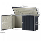 Outsunny 7.6 X 3.4ft Garbage Bin Shed With Lockable Doors And Openable Lid|Outsunny Remise A Poubelle Avec Portes Verrouillables, Couvercle Ouvrable