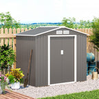 Outsunny 7' X 4' X 6' Garden Storage Shed Outdoor Patio Yard Metal Tool Storage House W/ Steel Floor|Outsunny Abri De Jardin 7' X 4' X 6' Abri De Jardin Exterieur Patio Maison De Stockage D'outils En M