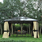 Outsunny 12' X 14' Hardtop Gazebo, Outdoor Gazebo Canopy Sun Shelter Waterproof With Aluminum Frame,|Outsunny 14'x12' Deluxe Hard Top Patio Gazebo Canopy Garden Abri En Aluminium Avec Sunshine Board, R