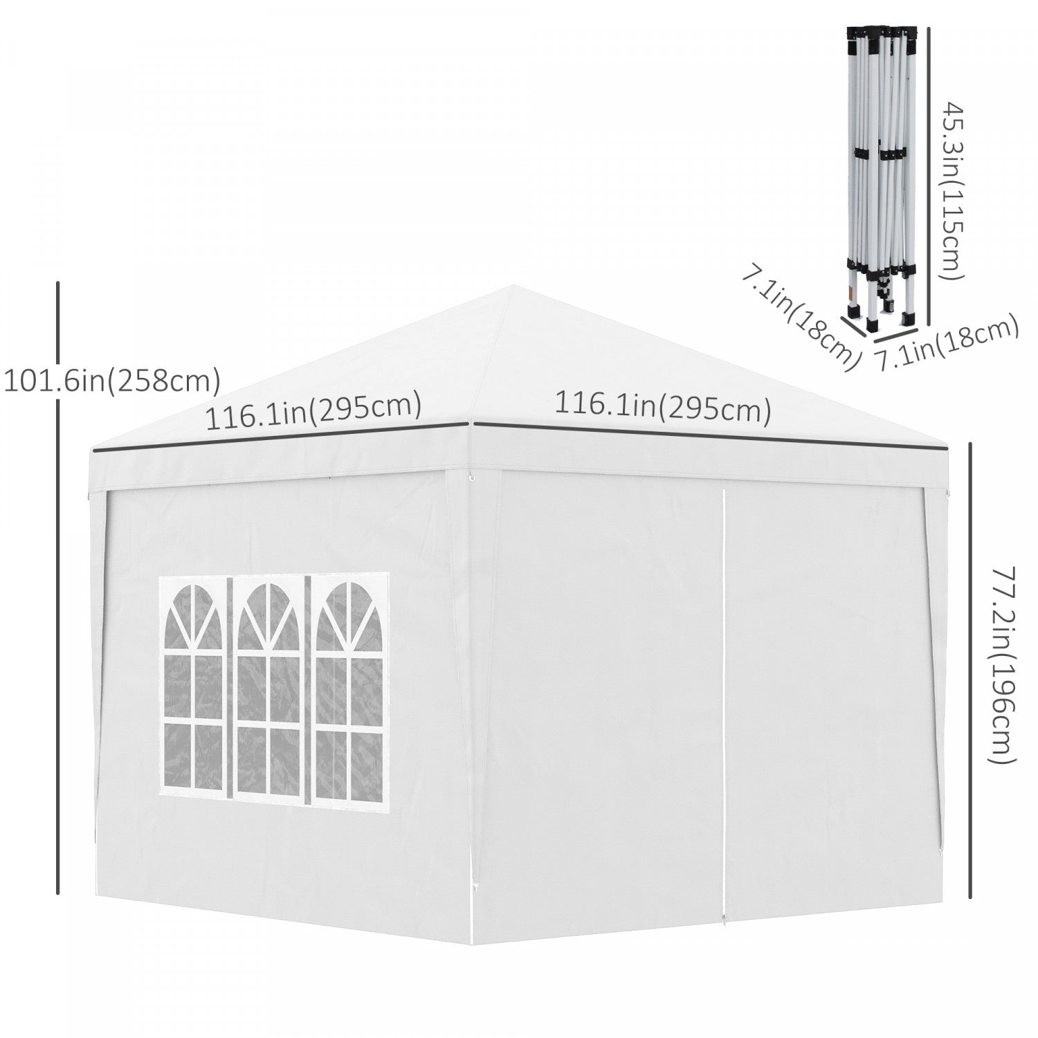 Outsunny 10'x10' Outdoor Pop Up Party Tent Gazebo Canopy With Carrying Bag (white)|Outsunny 10'x10' Tente De Reception Tonnelle Avec Sac De Transport (blanc)