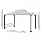 Outsunny 13' X 10' Patio Gazebo, Double roof Outdoor Gazebo Canopy Shelter With Netting & Curtains, |Outsunny Tonnelle Barnum Pavillon De Jardin Style Colonial Double Toit Toile Moustiquaires Et Toiles