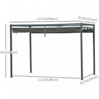 Outsunny 10' X7' Patio Pergola With Retractable Canopy, Outdoor Sun Shelter, Yard Shade, Grey|Outsunny 10x7 Pi Cadre En Metal Pergola Gazebo Avec Auvent Retractable Patio Exterieur Abri Soleil J