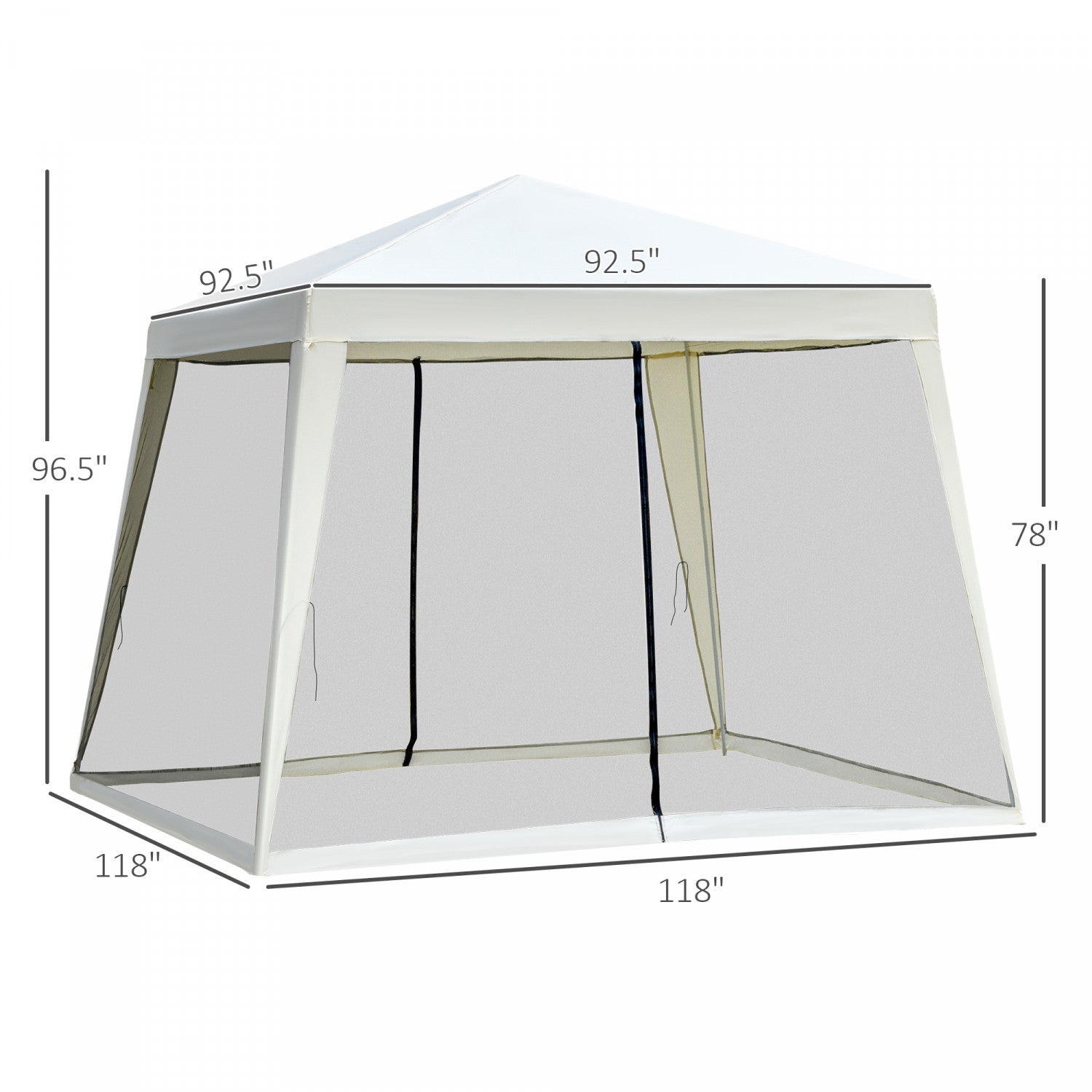 Outsunny 10x10ft Party Tent Canopy With Netting, Patio Screen House Slant Leg Outdoor Gazebo Sun Sha|Outsunny 10x10pi Gazebo Tente Avec Filet Patio Auvent Activite De Fete En Plein Air Pare-soleil Jard