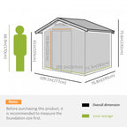 Outsunny 9' X 6' Garden Storage Shed With Floor Foundation, Metal Tool Storage House With Double Doo|Outsunny Abri De Rangement En Metal 9' X 6', Maison A Outils De Jardin