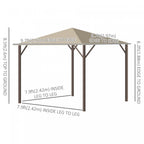 Outsunny 10' X 10' Patio Gazebo Outdoor Aluminum Frame Canopy Shelter With Curtains, Vented Roof For|Outsunny 10' X 10' Tonnelle Pavillon Jardin Patio Terrasse Gazebo Exterieur Avec Parois Laterales Ch