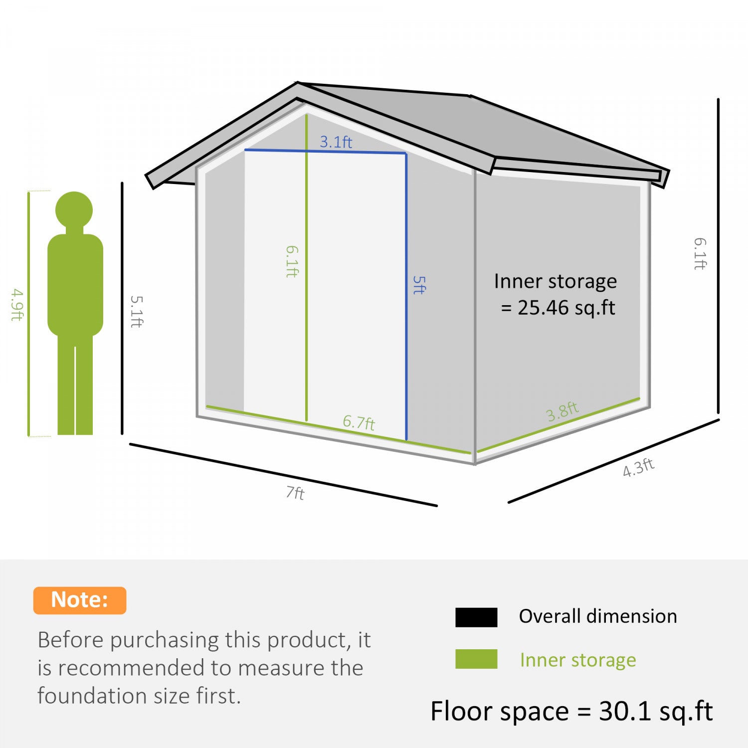 Outsunny 7' X 4' X 6' Garden Storage Shed Outdoor Patio Yard Metal Tool Storage House W/ Steel Floor|Outsunny 7"x4" Abri De Jardin Exterieur En Metal Et Rangement De Jardin Remise Pour Outils Avec 4 Ev