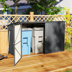Outsunny 7.6 X 3.4ft Garbage Bin Shed With Lockable Doors And Openable Lid|Outsunny Remise A Poubelle Avec Portes Verrouillables, Couvercle Ouvrable
