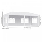 Outsunny 18.7' X 9.4' Party Tent, Portable Folding Wedding Tent, Garden Canopy Event Shelter, Outdoo|Outsunny Tente De Tonnelle De Fete 10' X 20', Tente De Mariage Pliante Portable, Abri D'evenement De
