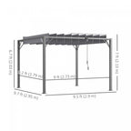 Outsunny 9.5' X 9.7' Outdoor Pergola With Retractable Roof, Aluminium Louvered Pergola Canopy, Patio|Outsunny Pergola Exterieure 9.5' X 9.7' Avec Toit Retractable, Auvent De Pergola A Persiennes En Alu
