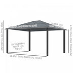 Outsunny 12' X 14' Hardtop Gazebo, Outdoor Gazebo Canopy Sun Shelter Waterproof With Aluminum Frame,|Outsunny 14'x12' Deluxe Hard Top Patio Gazebo Canopy Garden Abri En Aluminium Avec Sunshine Board, R