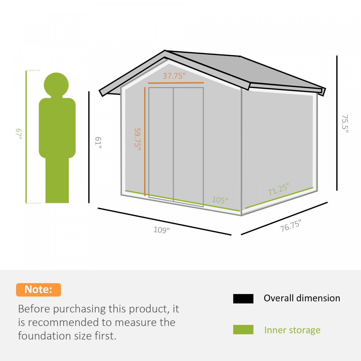 Outsunny 9' X 6' Garden Storage Shed With Floor Foundation, Metal Tool Storage House With Double Doo|Outsunny 9.1' X 6.4' X 6.3' Abri De Jardin Avec Fondation Au Sol Patio Exterieur Cour Metal Maison D