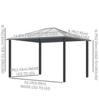 Outsunny 10' X 12' Hardtop Gazebo, Outdoor Gazebo Canopy Sun Shelter Waterproof With Aluminum Frame,|Outsunny 12'l X 10'w Hard Top Gazebo Canopy Sunshelter Pare-soleil Impermeable Avec Parois Laterales