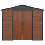 Outsunny 8' X 7' Outdoor Storage Shed, Galvanized Steel Metal Garden Shed W/ Double Sliding Lockable|Outsunny Abri De Rangement Exterieur 8'x7' En Acier Galvanise Avec Double Porte Coulissante Verrouil