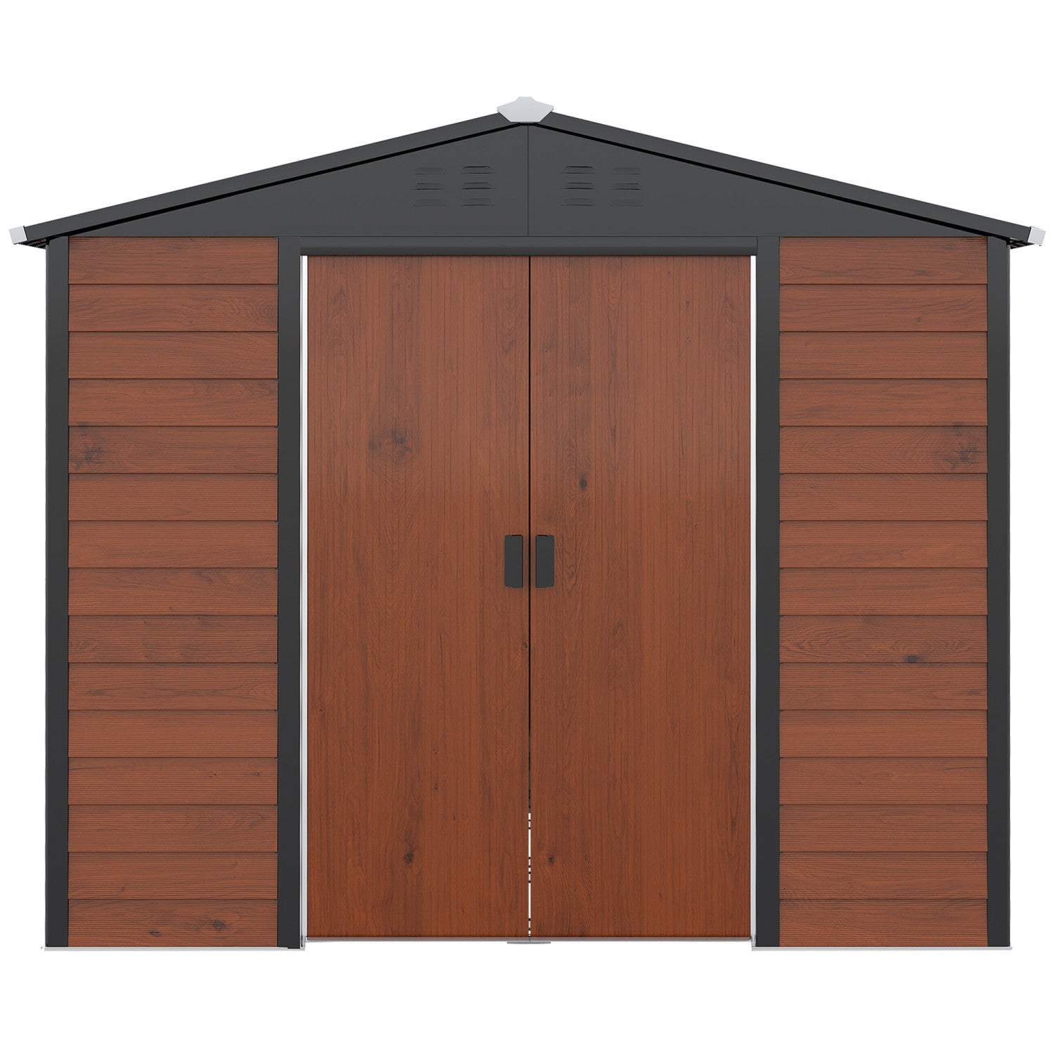 Outsunny 8' X 7' Outdoor Storage Shed, Galvanized Steel Metal Garden Shed W/ Double Sliding Lockable|Outsunny Abri De Rangement Exterieur 8'x7' En Acier Galvanise Avec Double Porte Coulissante Verrouil