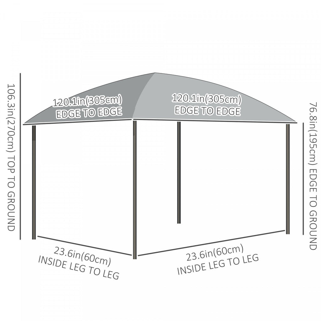 Outsunny 10' X 10' Outdoor Gazebo Canopy, Hardtop Gazebo With uv60+ Polycarbonate Roof, Solid Steel |Outsunny Auvent De Tonnelle D'exterieur 10' X 10', Tonnelle A Toit Rigide En Polycarbonate Uv60+, Ca