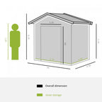 Outsunny 7' X 4' X 6' Garden Storage Shed Outdoor Patio Yard Metal Tool Storage House W/ Steel Floor|Outsunny Abri De Jardin 7' X 4' X 6' Abri De Jardin Exterieur Patio Maison De Stockage D'outils En M