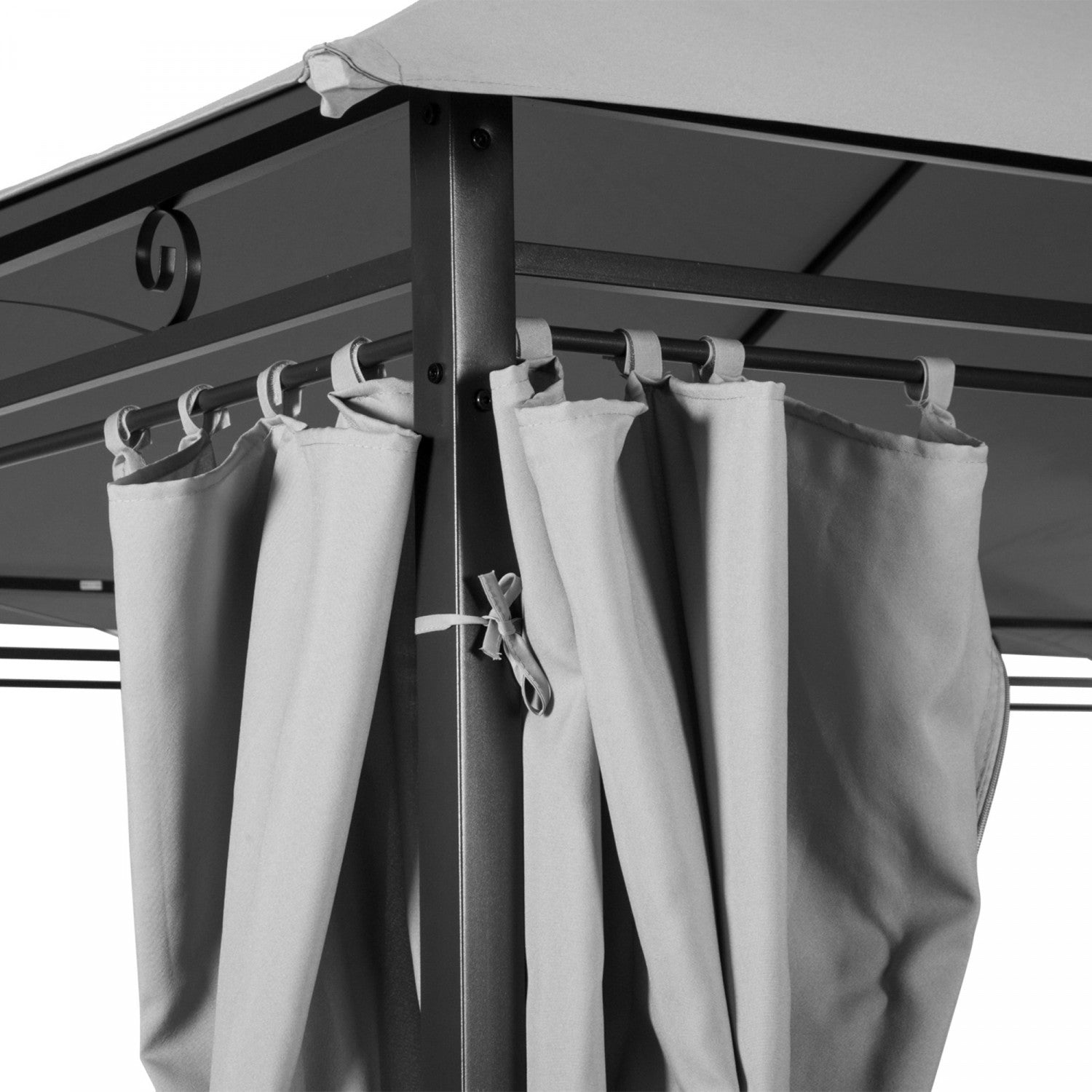 Outsunny 10' X 13' Patio Gazebo, Outdoor 2-tiers Garden Canopy Yard Sunshade Shelter With Curtains, |Outsunny Tonnelle De Patio De 10' X 13', Auvent De Jardin Exterieur A 2 Niveaux, Abri Pare-soleil Av