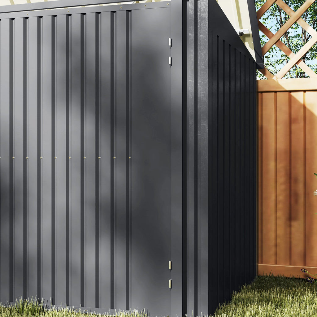 Outsunny 7.6 X 3.4ft Garbage Bin Shed With Lockable Doors And Openable Lid|Outsunny Remise A Poubelle Avec Portes Verrouillables, Couvercle Ouvrable