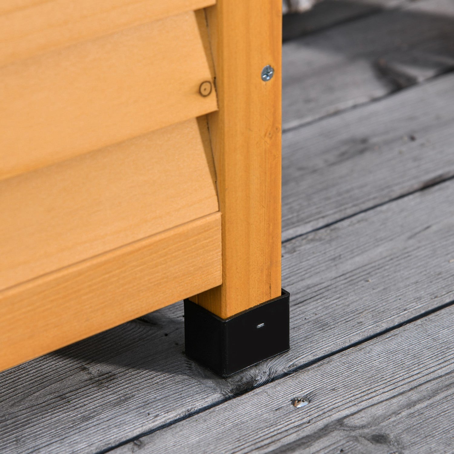 Outsunny 75 Gallon Wooden Storage Box Patio Deck Box Bench, Garden Backyard Outdoor Storage Containe|Outsunny Boite De Terrasse En Bois 75 Gallons, Conteneur De Stockage Exterieur Avec Espace D'aeratio