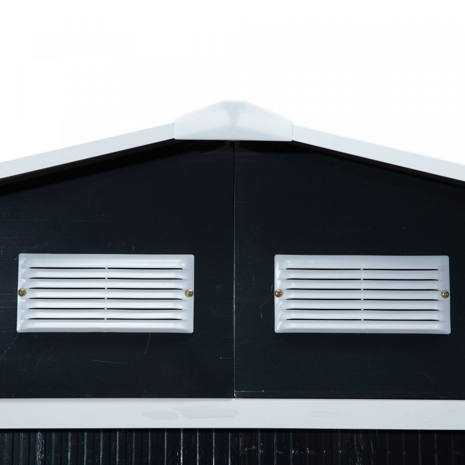 Outsunny 9' X 6' Garden Storage Shed With Floor Foundation, Metal Tool Storage House With Double Doo|Outsunny 9' X 6' Abri De Rangement En Metal Avec Double Portes Coulissantes, 4 Bouches D'aeration Po
