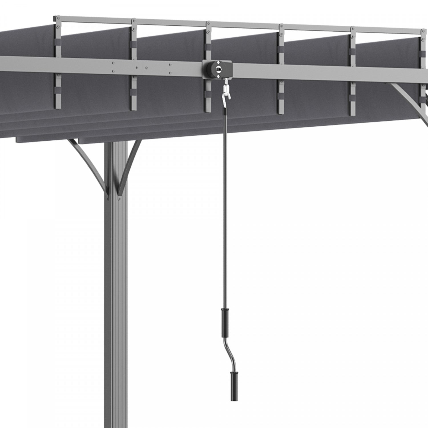 Outsunny 9.5' X 9.7' Outdoor Pergola With Retractable Roof, Aluminium Louvered Pergola Canopy, Patio|Outsunny Pergola Exterieure 9.5' X 9.7' Avec Toit Retractable, Auvent De Pergola A Persiennes En Alu