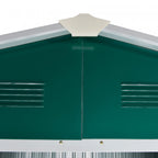 Outsunny 8' X 6' Outdoor Storage Shed, Metal Garden Tool Storage House With Lockable Sliding Doors A|Outsunny Hangar De Rangement 8'x6' Avec Portes Coulissantes, Vert