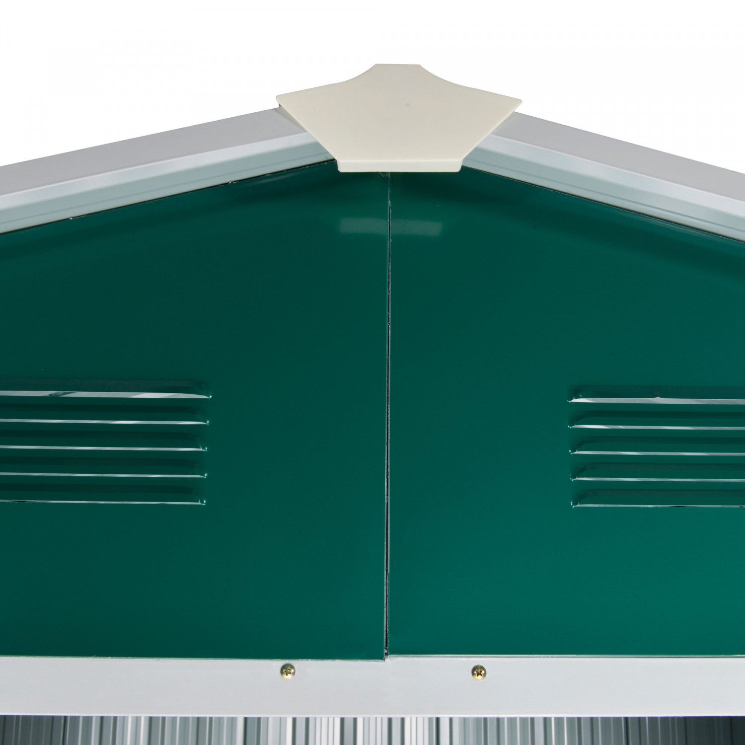 Outsunny 8' X 6' Outdoor Storage Shed, Metal Garden Tool Storage House With Lockable Sliding Doors A|Outsunny Hangar De Rangement 8'x6' Avec Portes Coulissantes, Vert