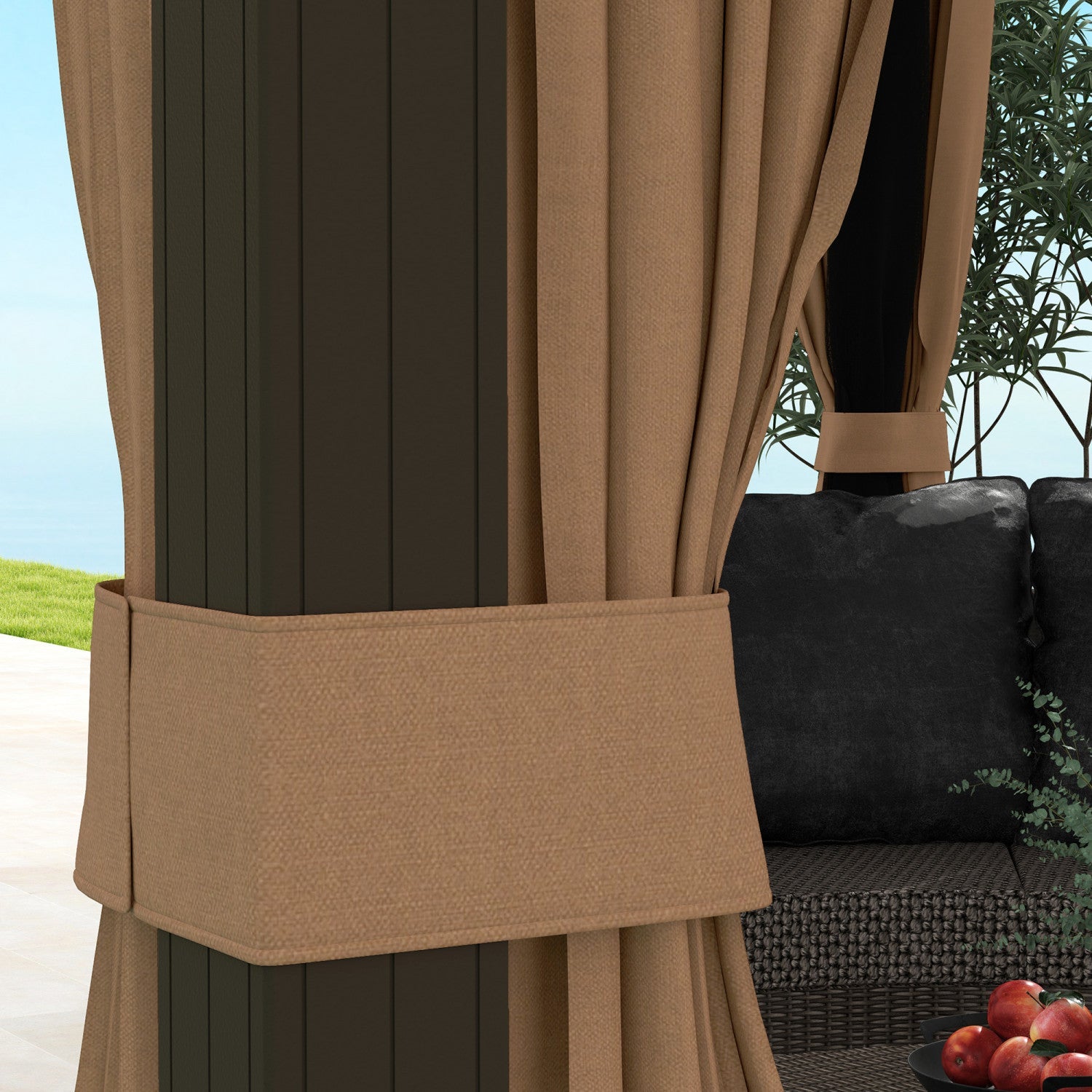 Outsunny 10' X 12' Deluxe Hardtop Gazebo With Curtains And Netting, Coffee