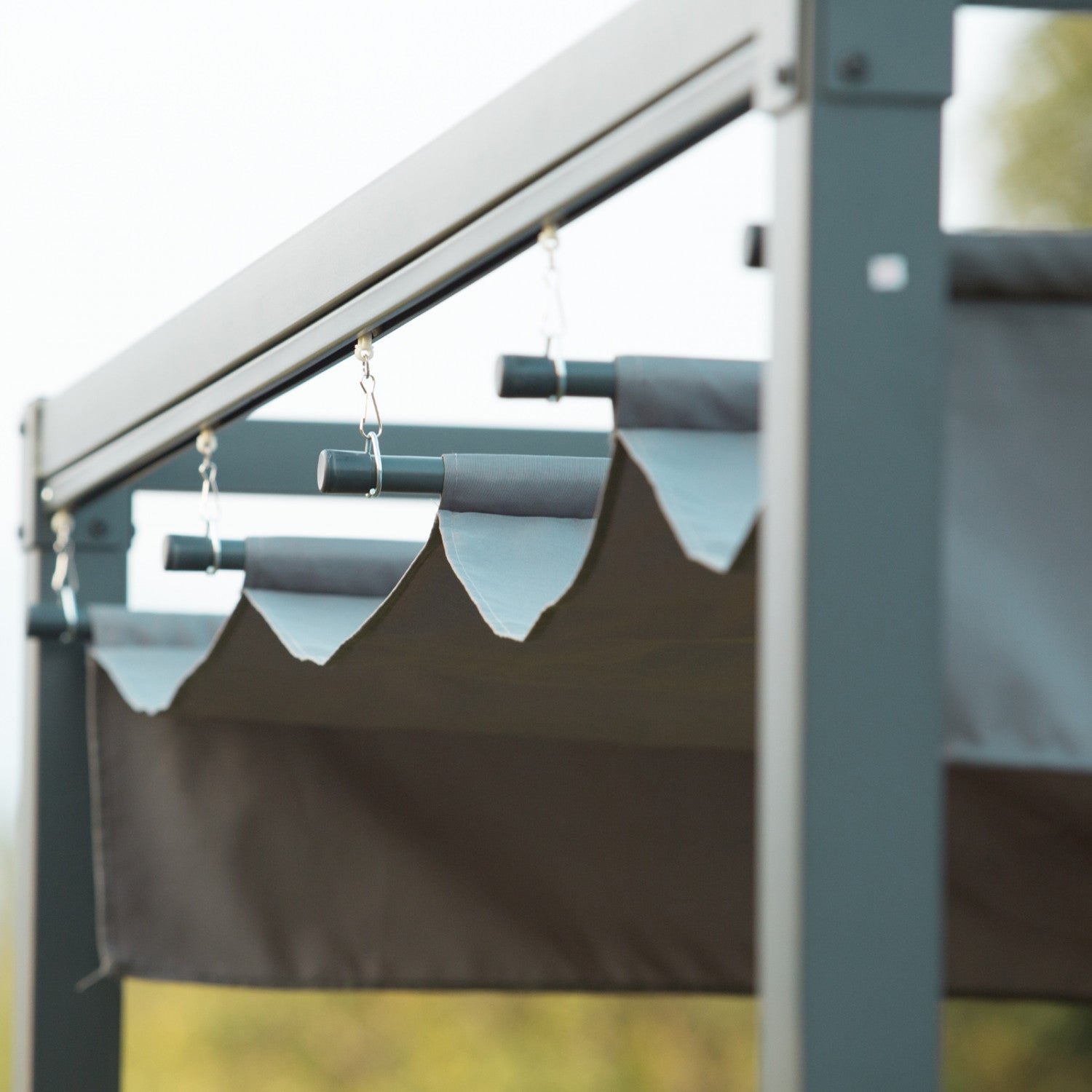 Outsunny 10' X7' Patio Pergola With Retractable Canopy, Outdoor Sun Shelter, Yard Shade, Grey|Outsunny 10x7 Pi Cadre En Metal Pergola Gazebo Avec Auvent Retractable Patio Exterieur Abri Soleil J