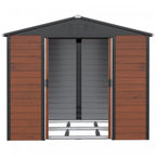 Outsunny 8' X 7' Outdoor Storage Shed, Galvanized Steel Metal Garden Shed W/ Double Sliding Lockable|Outsunny Abri De Rangement Exterieur 8'x7' En Acier Galvanise Avec Double Porte Coulissante Verrouil
