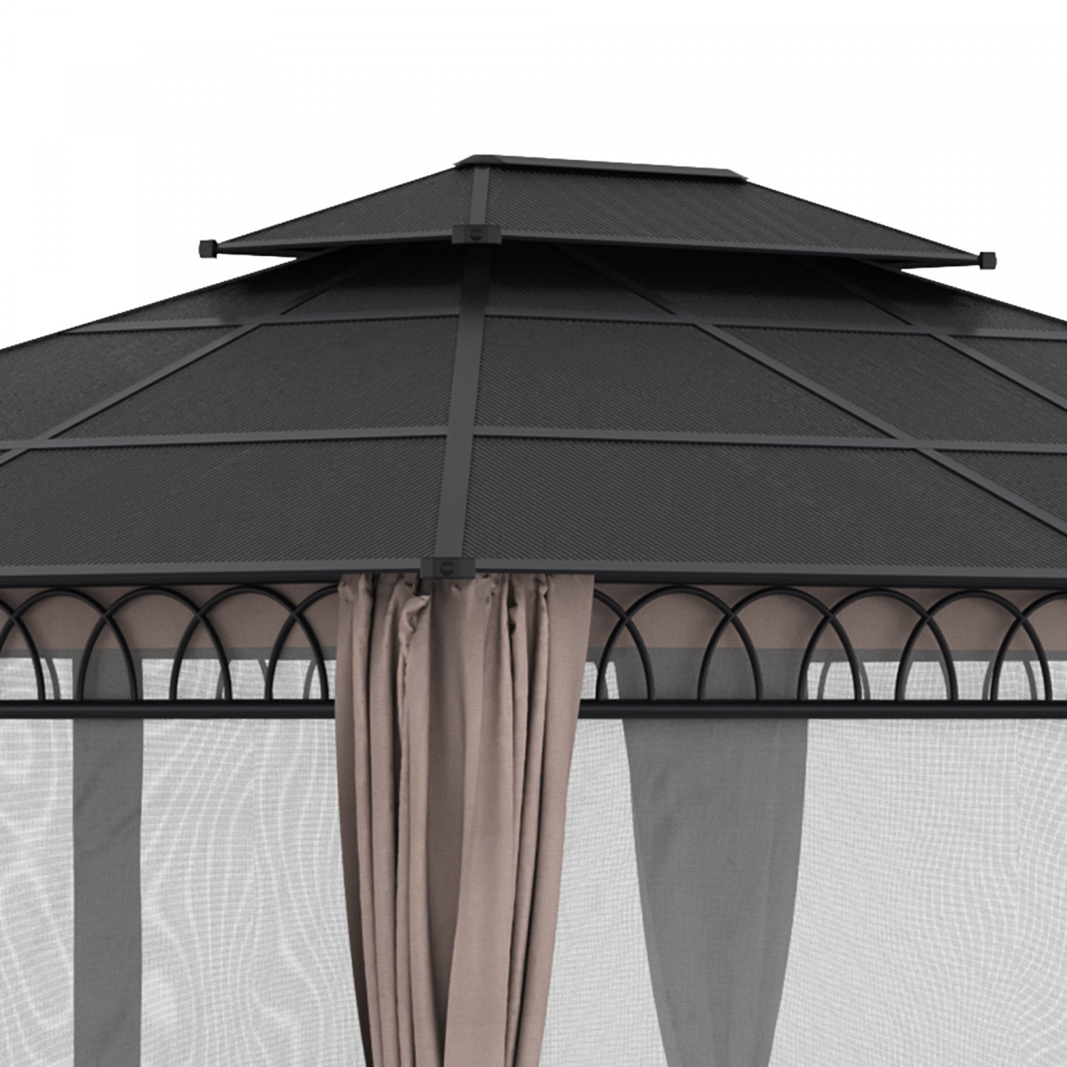 Outsunny 10' X 12' Outdoor Gazebo Canopy, Double roof Hardtop Gazebo With polycarbonate Roof, Steel |Outsunny Auvent De Tonnelle D'exterieur 12' X 10', Tonnelle A Double Toit Rigide En Polycarbonate, C