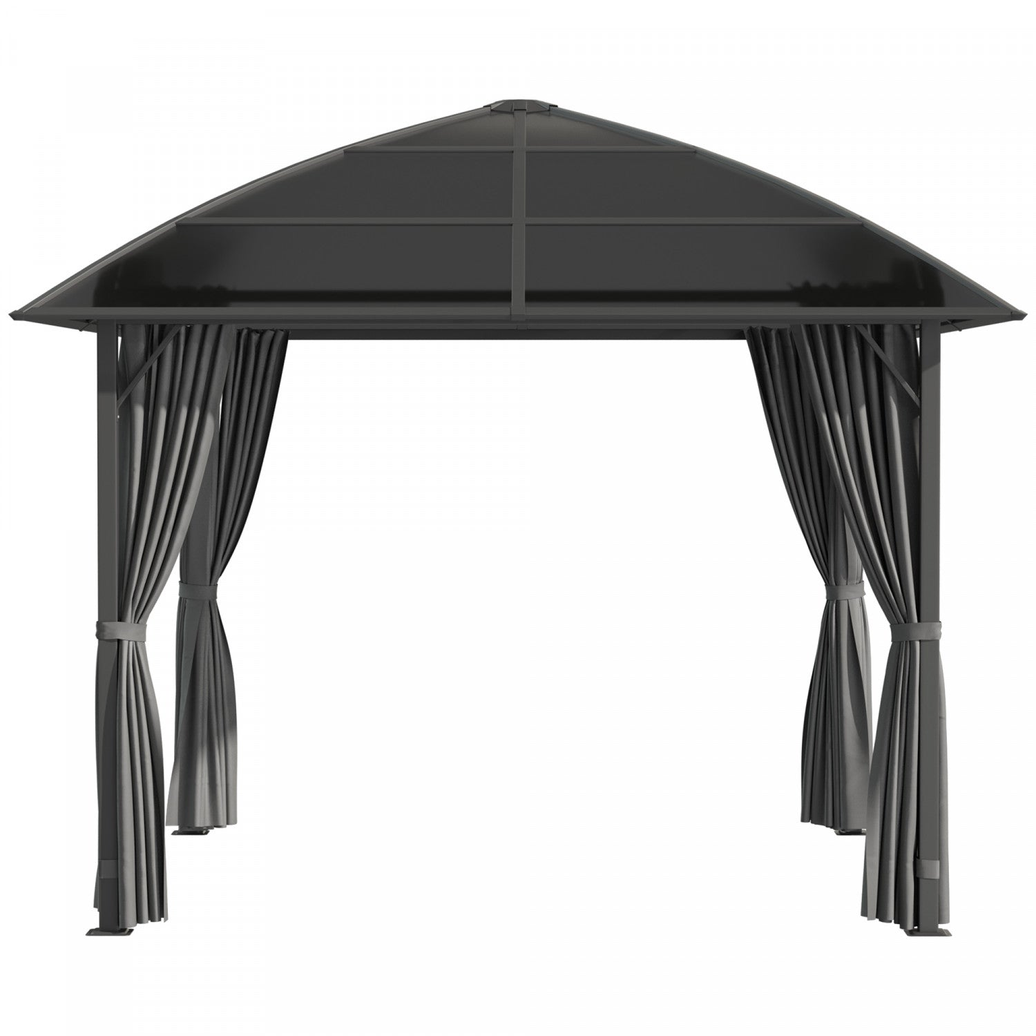 Outsunny 10' X 10' Outdoor Gazebo Canopy, Hardtop Gazebo With uv60+ Polycarbonate Roof, Solid Steel |Outsunny Auvent De Tonnelle D'exterieur 10' X 10', Tonnelle A Toit Rigide En Polycarbonate Uv60+, Ca