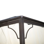 Outsunny 10' X 10' Hardtop Gazebo, Patio Gazebo Heavy Duty Sun Shade Shelter With Curtains, Aluminum|Tonnelle Pavillon De Jardin Impermeable 4 Parois Laterales Anti-uv 4 Moustiquaires Panneaux Polycarb