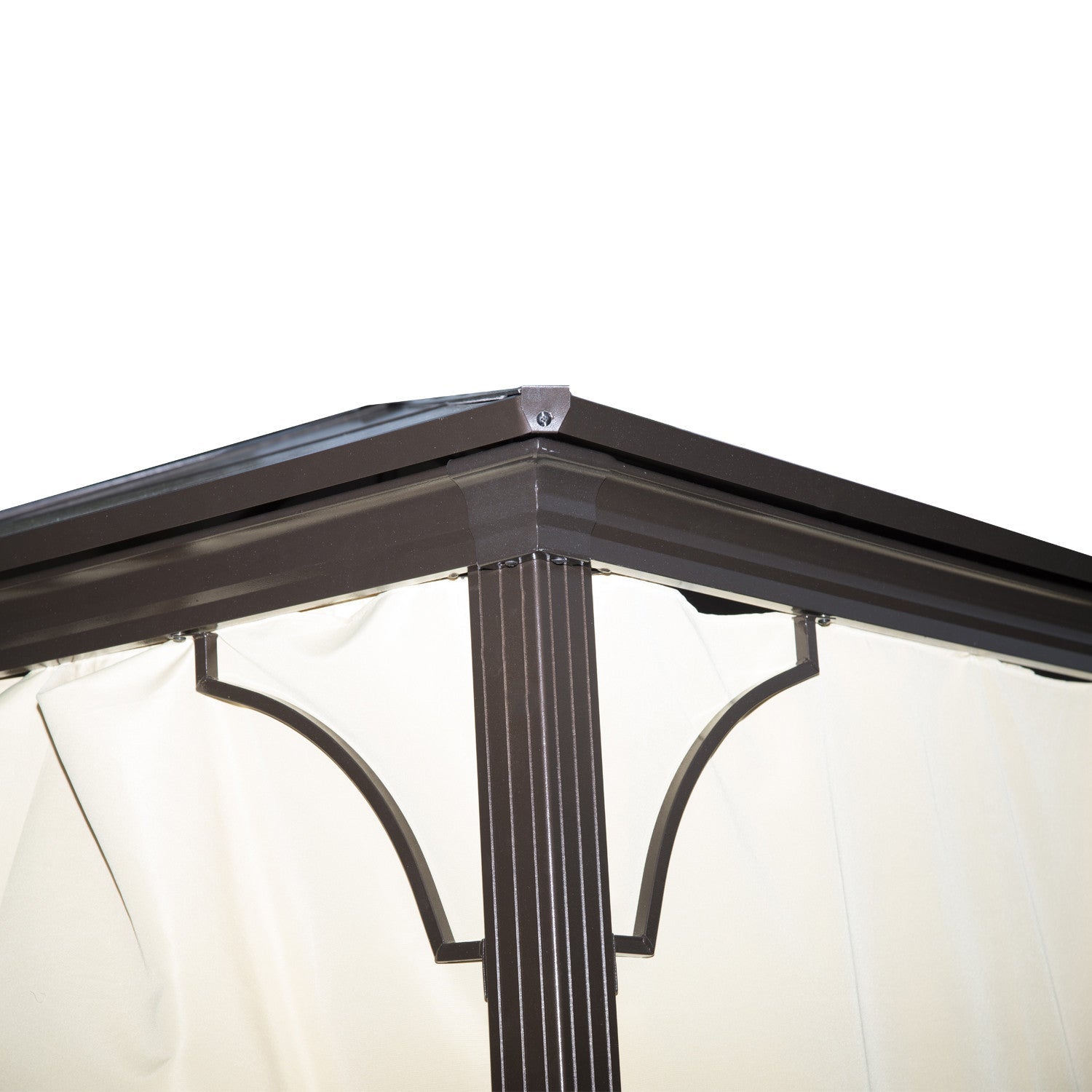 Outsunny 10' X 10' Hardtop Gazebo, Patio Gazebo Heavy Duty Sun Shade Shelter With Curtains, Aluminum|Tonnelle Pavillon De Jardin Impermeable 4 Parois Laterales Anti-uv 4 Moustiquaires Panneaux Polycarb