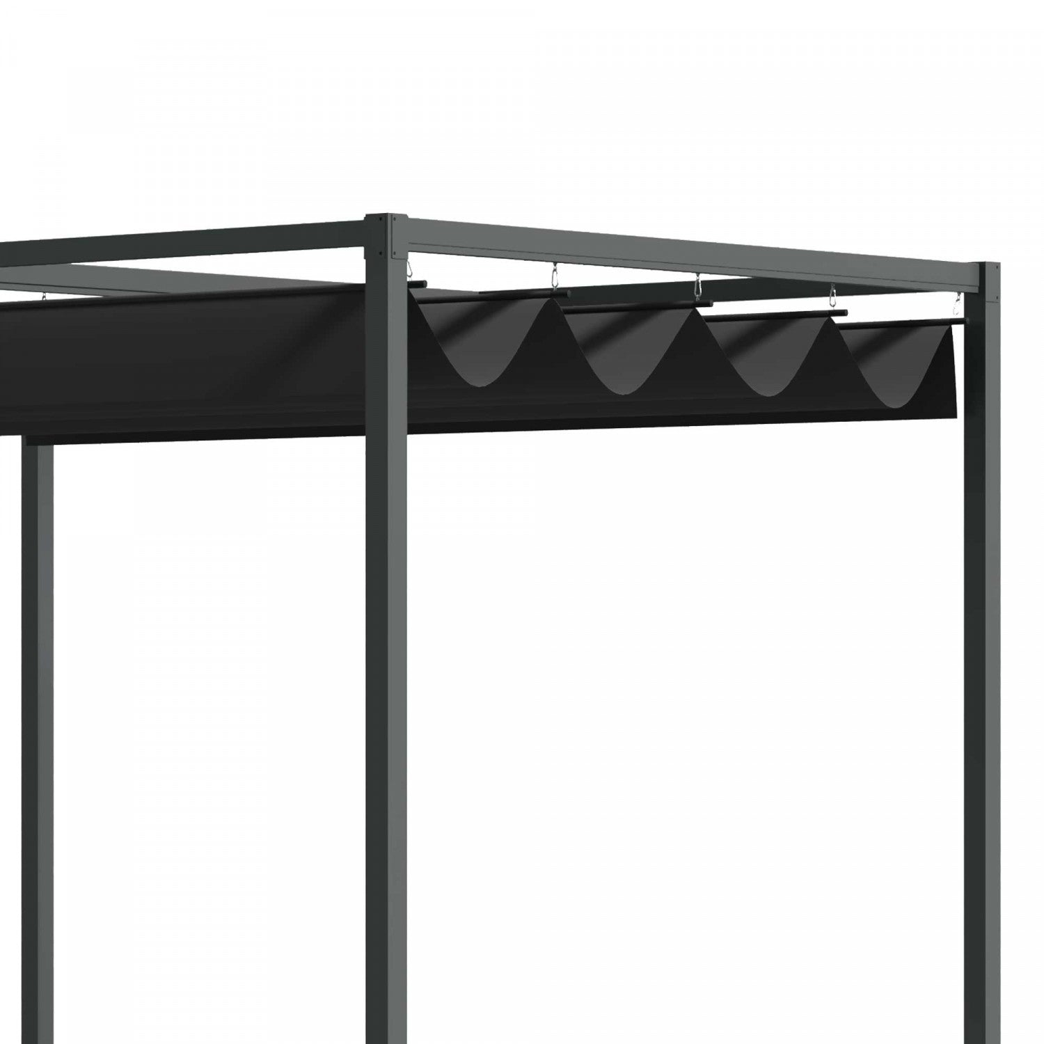 Outsunny 10' X7' Patio Pergola With Retractable Canopy, Outdoor Sun Shelter, Yard Shade, Black|Outsunny 10 X 7ft Pergola Gazebo Avec Auvent Retractable Patio Exterieur Abri Soleil Jardin Tissu Re